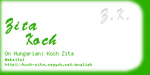 zita koch business card